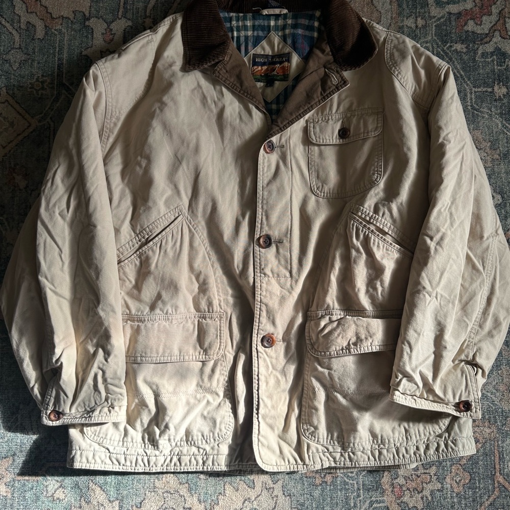 High Sierra Tan Field Jacket with Brown Corduroy Collar